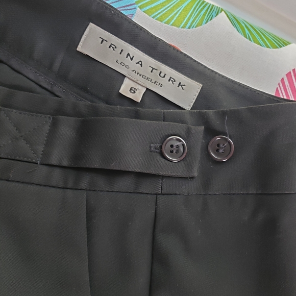 Trina Turk Cropped Cuffed Casual Career Modern Pants 6 - Picture 11 of 13
